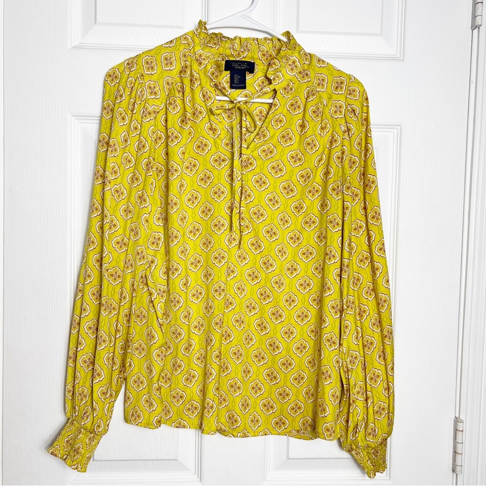 RACHEL Rachel Roy | Long Sleeve Mustard Printed Blouse